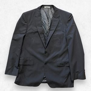 DKNY Mens Long Sleeve Two Button Squared Print Jacket Black Gray No Size Tag‎ XL
